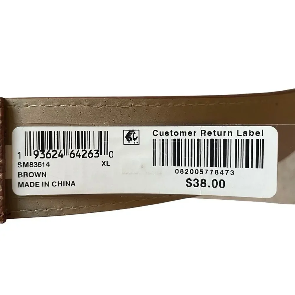 Steve Madden Womens Size XL Fish-Eye-Logo Waist Belt in‎ Brown NWT